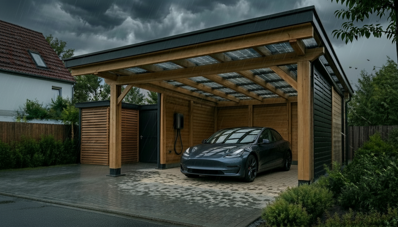 Wettergeschützte Einfahrt