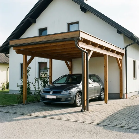 Holz-Carport für ein Auto