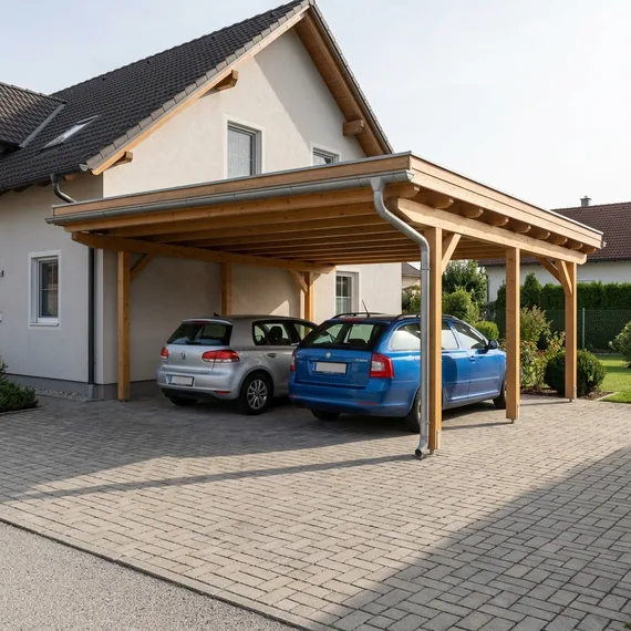 Doppelcarport für zwei Autos
